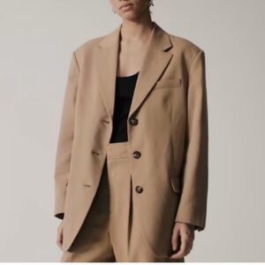 Everlane The 80's Women's black or Tan Blazer sz 10 oversized three buttons NWT